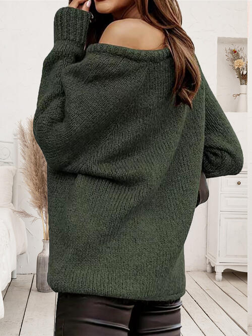 One Shoulder Long Sleeve Sweater- Available in 10 Colors