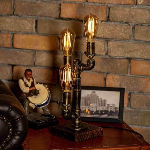 Steampunk Handmade Vintage Pipe Lamp Collection - Carbone's Marketplace
