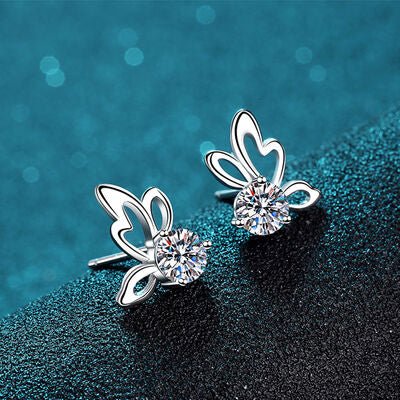 1 Carat Moissanite Butterfly Shape Earrings - Carbone's Marketplace