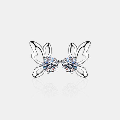 1 Carat Moissanite Butterfly Shape Earrings - Carbone's Marketplace