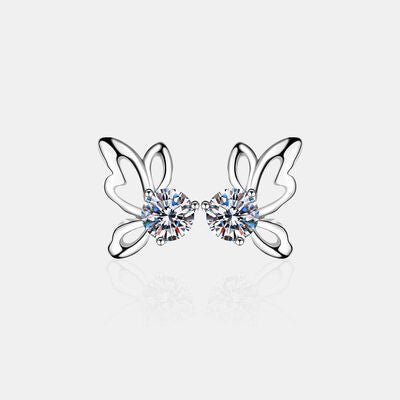 1 Carat Moissanite Butterfly Shape Earrings - Carbone's Marketplace