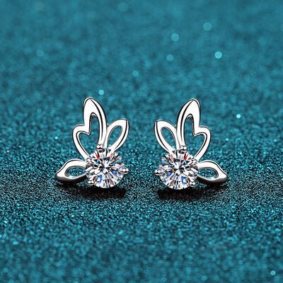 1 Carat Moissanite Butterfly Shape Earrings - Carbone's Marketplace