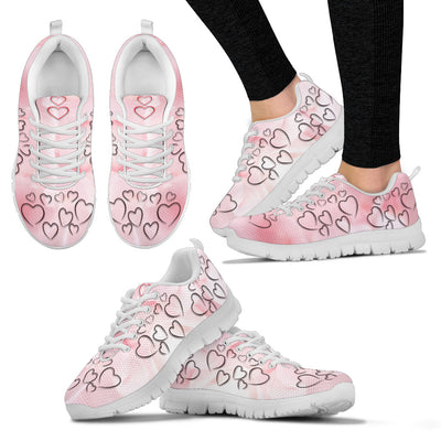 Heart On Pink Print Running Shoes For Women - Carbone's Marketplace