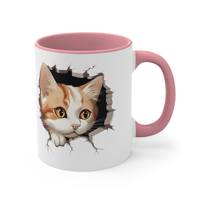 Peeking Cat Mug 1, 11oz