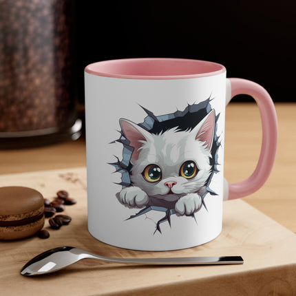 Peeking Cat Mug 10, 11oz