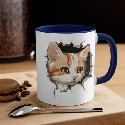 Peeking Cat Mug 1, 11oz