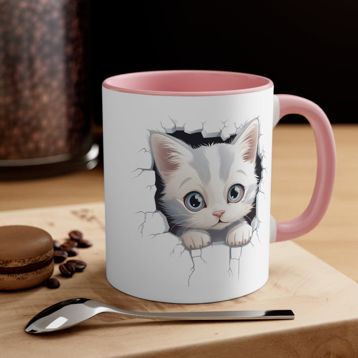 Peeking Cat Mug 7, 11oz