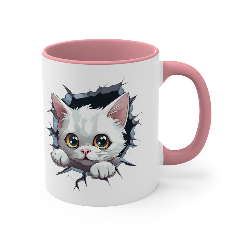 Peeking Cat Mug 10, 11oz