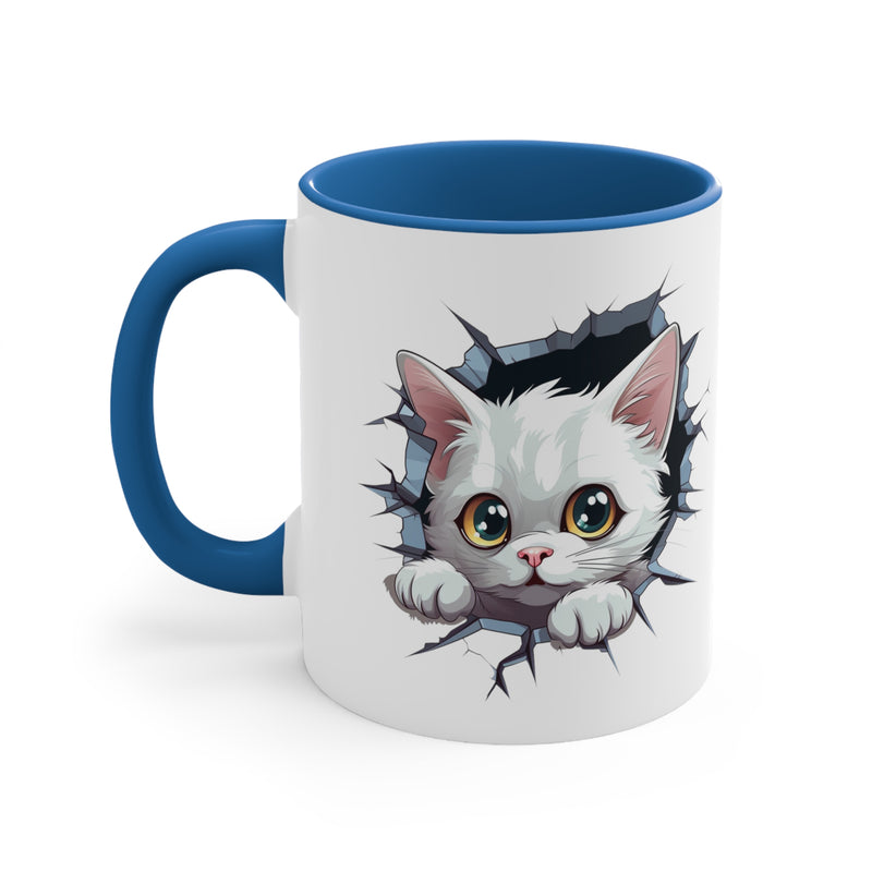 Peeking Cat Mug 10, 11oz