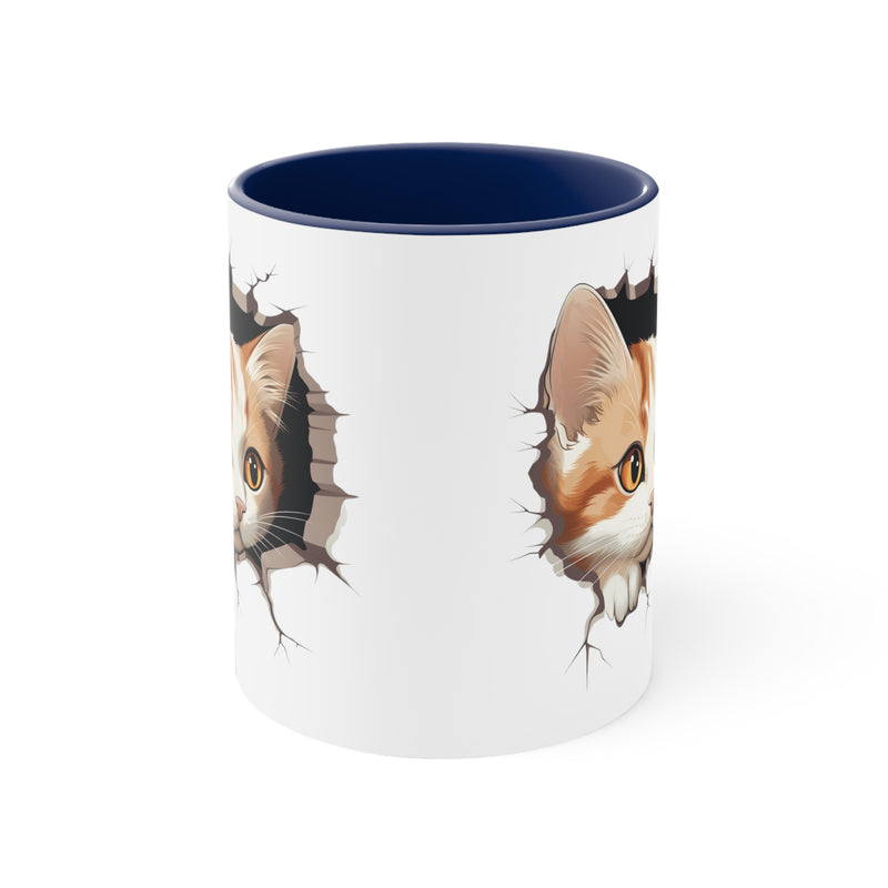 Peeking Cat Mug 1, 11oz