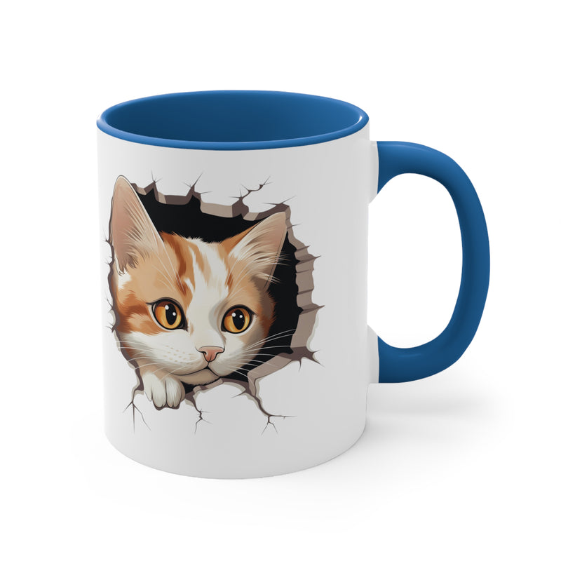 Peeking Cat Mug 1, 11oz