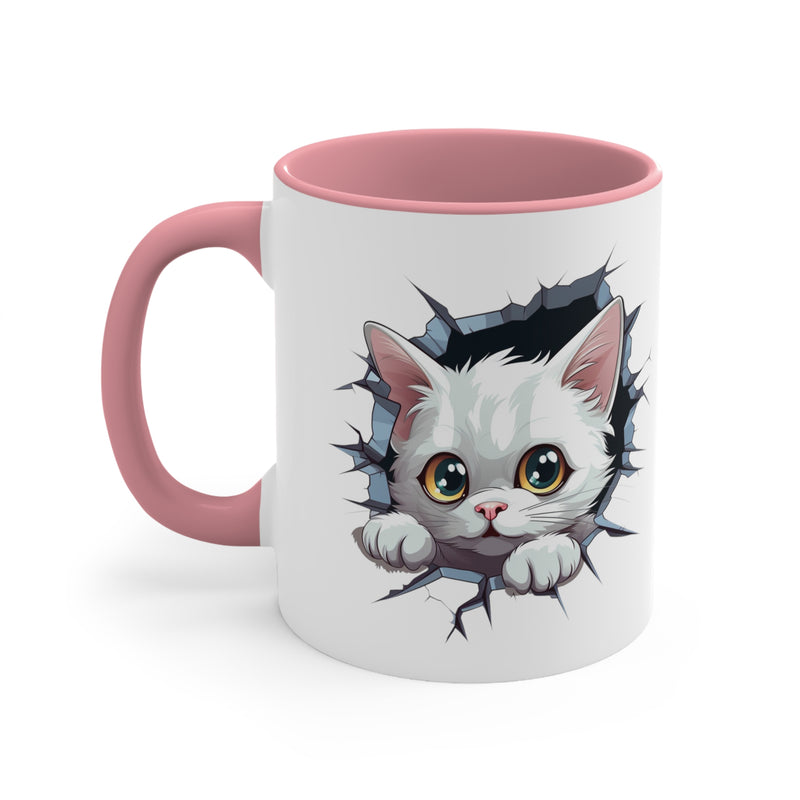 Peeking Cat Mug 10, 11oz