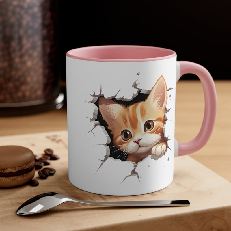 Peeking Cat Mug 8, 11oz