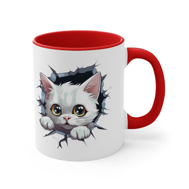 Peeking Cat Mug 10, 11oz