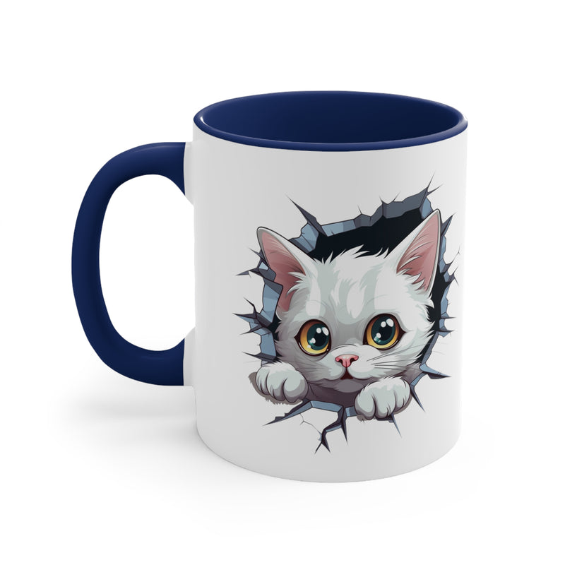 Peeking Cat Mug 10, 11oz