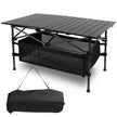 1Pc Folding Camping Table Portable Aluminum Roll - up Picnic BBQ Desk with Carrying Bag Heavy Duty Outdoor Beach Backyard Party Patio - Carbone's Marketplace