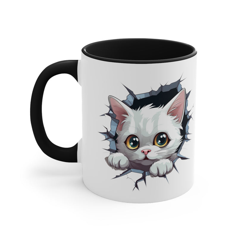 Peeking Cat Mug 10, 11oz