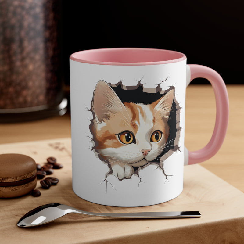 Peeking Cat Mug 1, 11oz