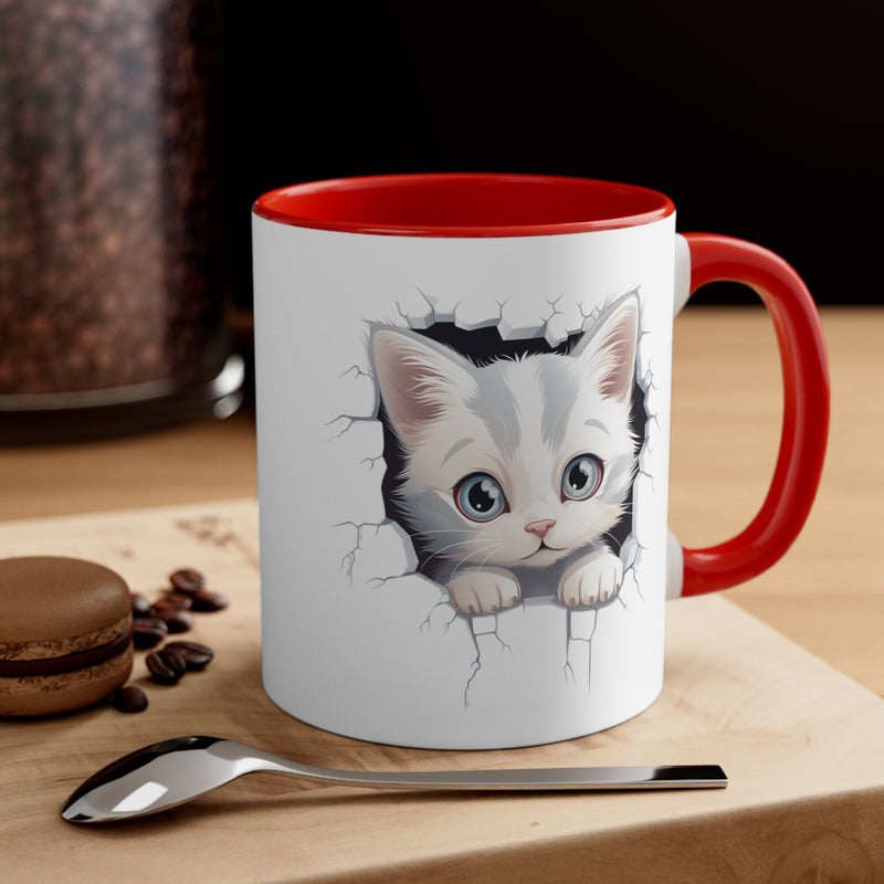 Peeking Cat Mug 7, 11oz