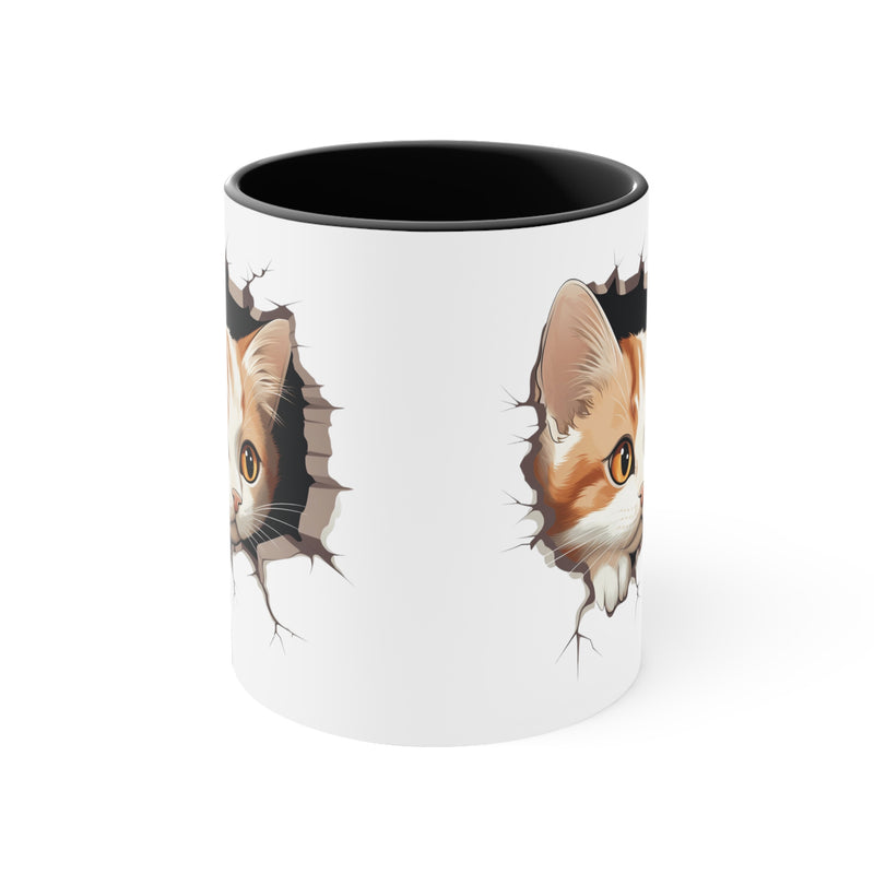 Peeking Cat Mug 1, 11oz