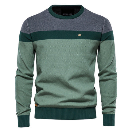 Spliced Cotton Men's Sweater - Carbone's Marketplace