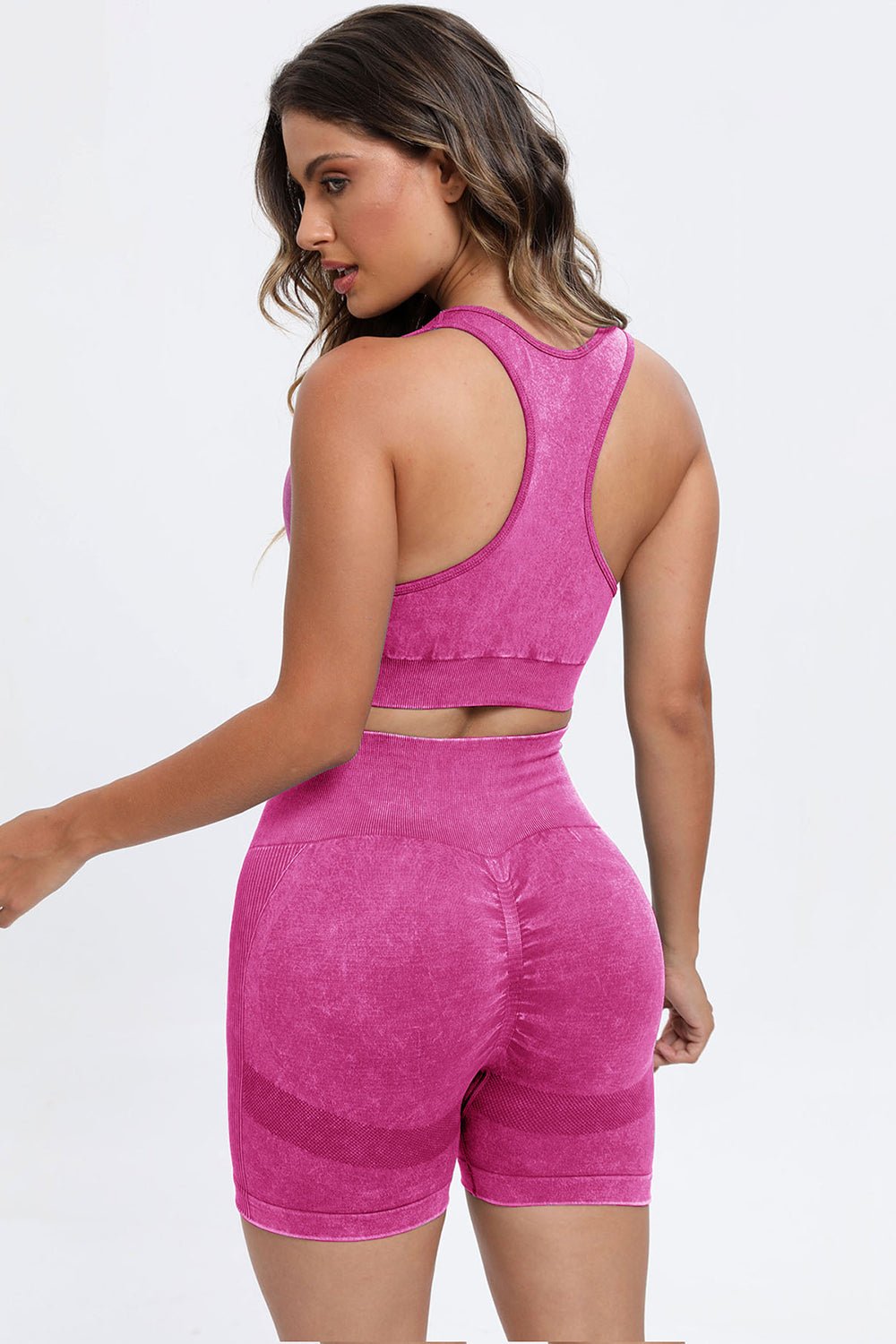 3 Piece Washed Square Neck Wide Strap Active Set - Carbone's Marketplace