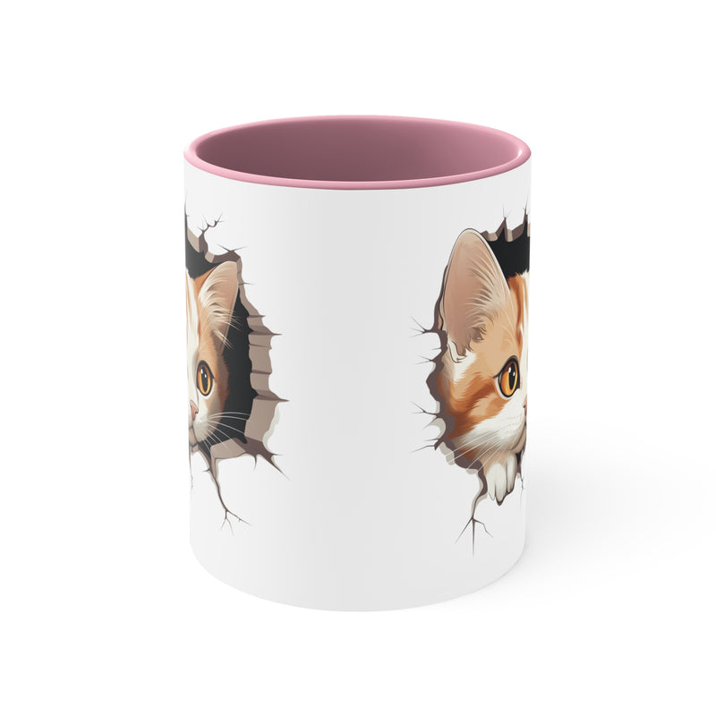 Peeking Cat Mug 1, 11oz