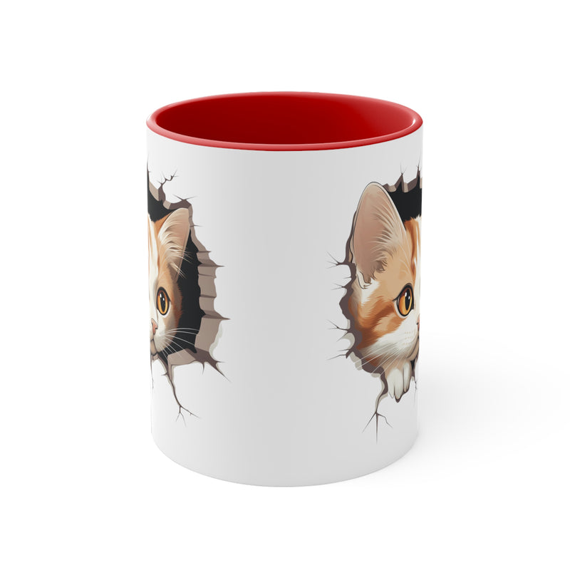 Peeking Cat Mug 1, 11oz