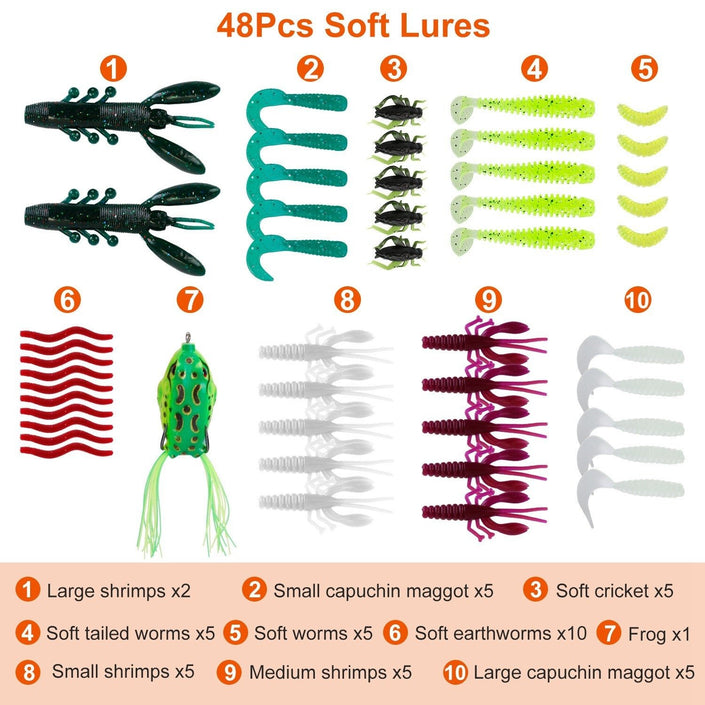 383Pcs Fishing Lures Tackle Box Bass Fishing Animated Lure Crankbaits - Carbone's Marketplace