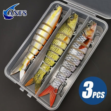 3pcs 8 Segment Fishing Lure Multi Jointed Artificial Bait Slow Sinking Bionic Fishing Bait Ice Fishing Gear - Carbone's Marketplace