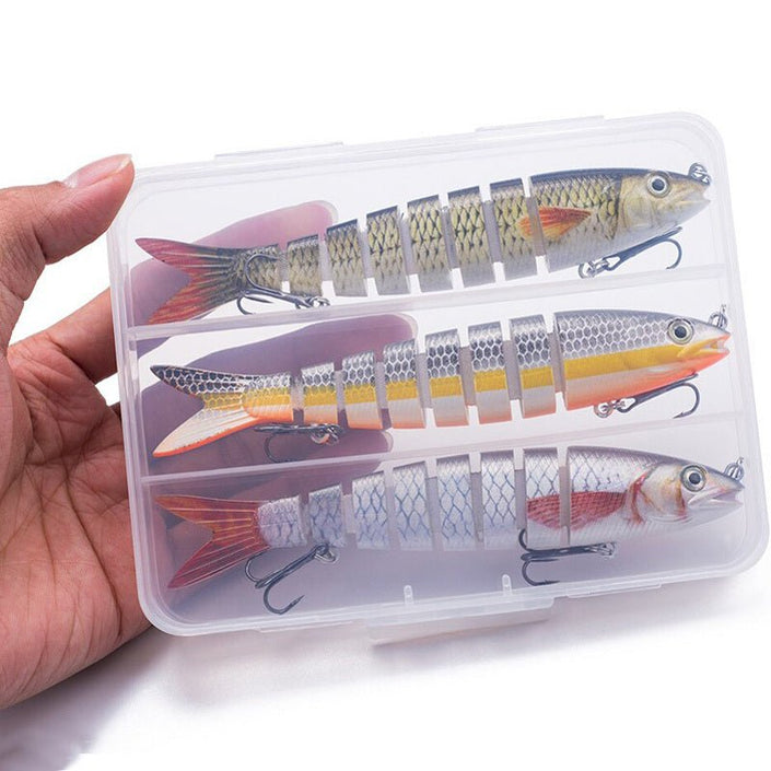 3pcs 8 Segment Fishing Lure Multi Jointed Artificial Bait Slow Sinking Bionic Fishing Bait Ice Fishing Gear - Carbone's Marketplace