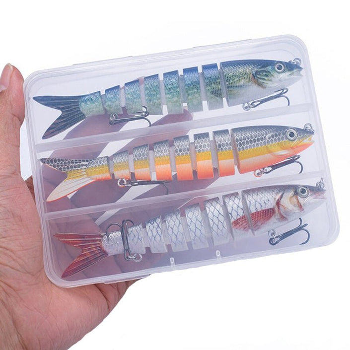 3pcs 8 Segment Fishing Lure Multi Jointed Artificial Bait Slow Sinking Bionic Fishing Bait Ice Fishing Gear - Carbone's Marketplace