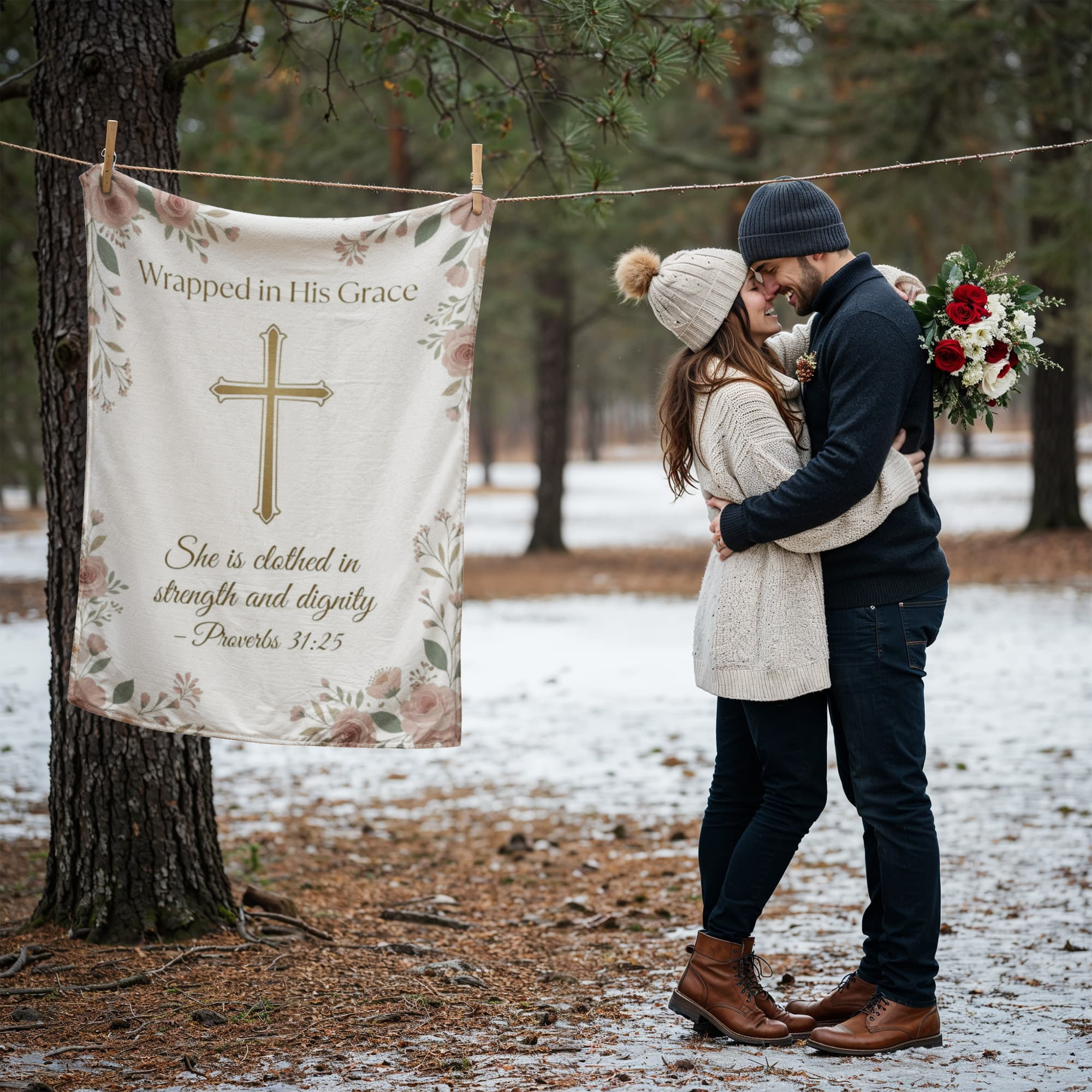 Wrapped in His Grace — Faith Fleece Blanket