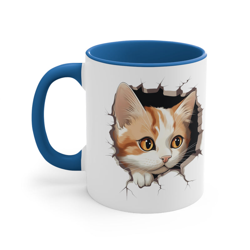 Peeking Cat Mug 1, 11oz