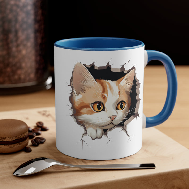 Peeking Cat Mug 1, 11oz