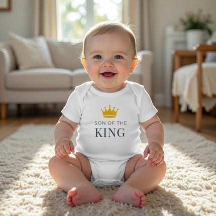 Gerber ONESIES® Son of the King Baby Bodysuit | Modern Christian Identity Gift | Minimalist Gold Crown Newborn Outfit