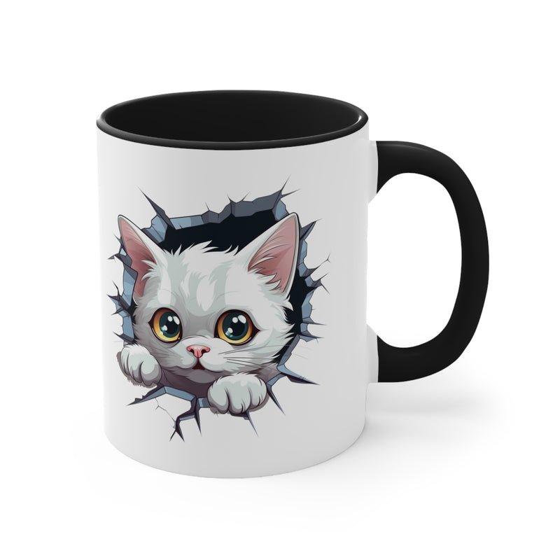 Peeking Cat Mug 10, 11oz