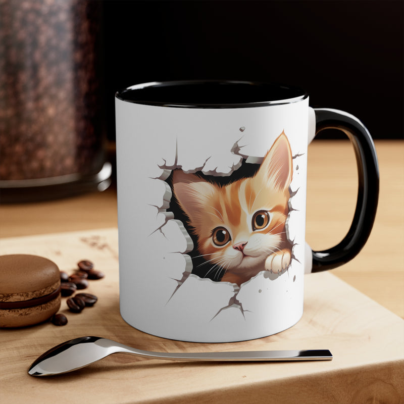 Peeking Cat Mug 8, 11oz