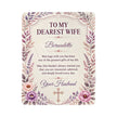 To My Dearest Wife Personalized Sherpa Blanket | Christian Gift From Husband