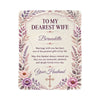 To My Dearest Wife Personalized Sherpa Blanket | Christian Gift From Husband