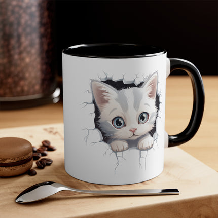 Peeking Cat Mug 7, 11oz