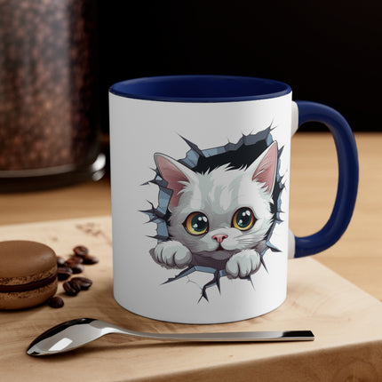 Peeking Cat Mug 10, 11oz