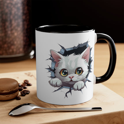 Peeking Cat Mug 10, 11oz