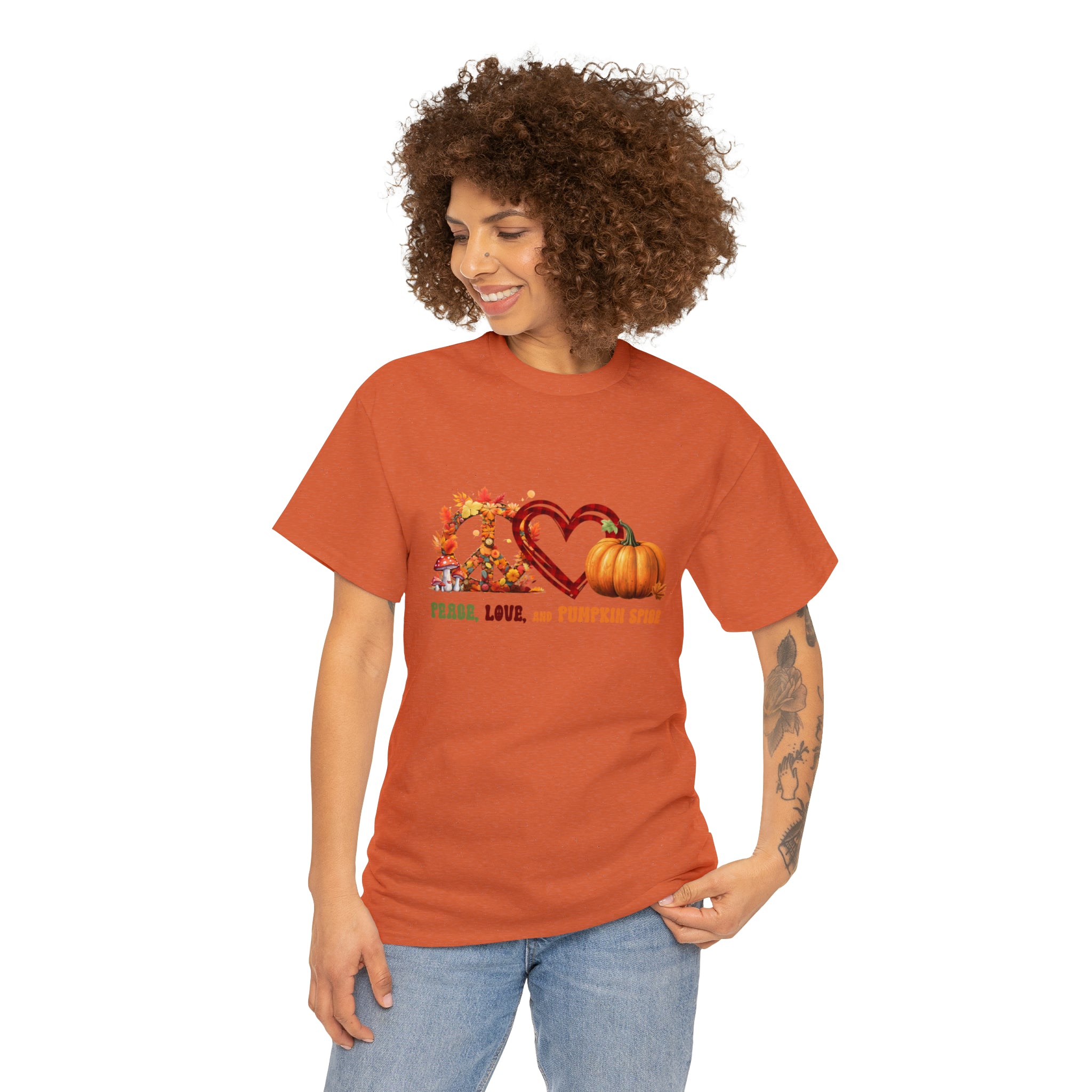 Hippie Peace, Love and Pumkin Spice Tee