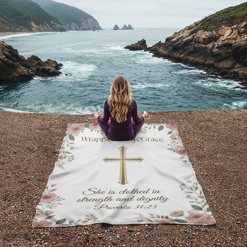 Wrapped in His Grace — Faith Fleece Blanket