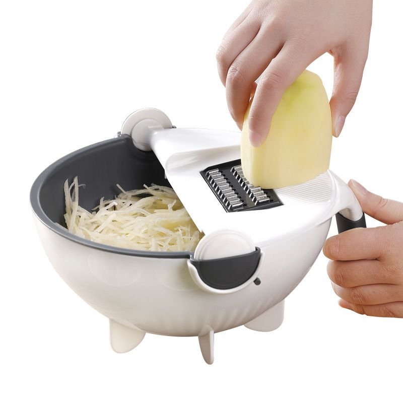 9 in 1 Multifunctional Cutting and Draining Basket for Vegetables with Household Potato Shredder - Kitchen Tool - Carbone's Marketplace