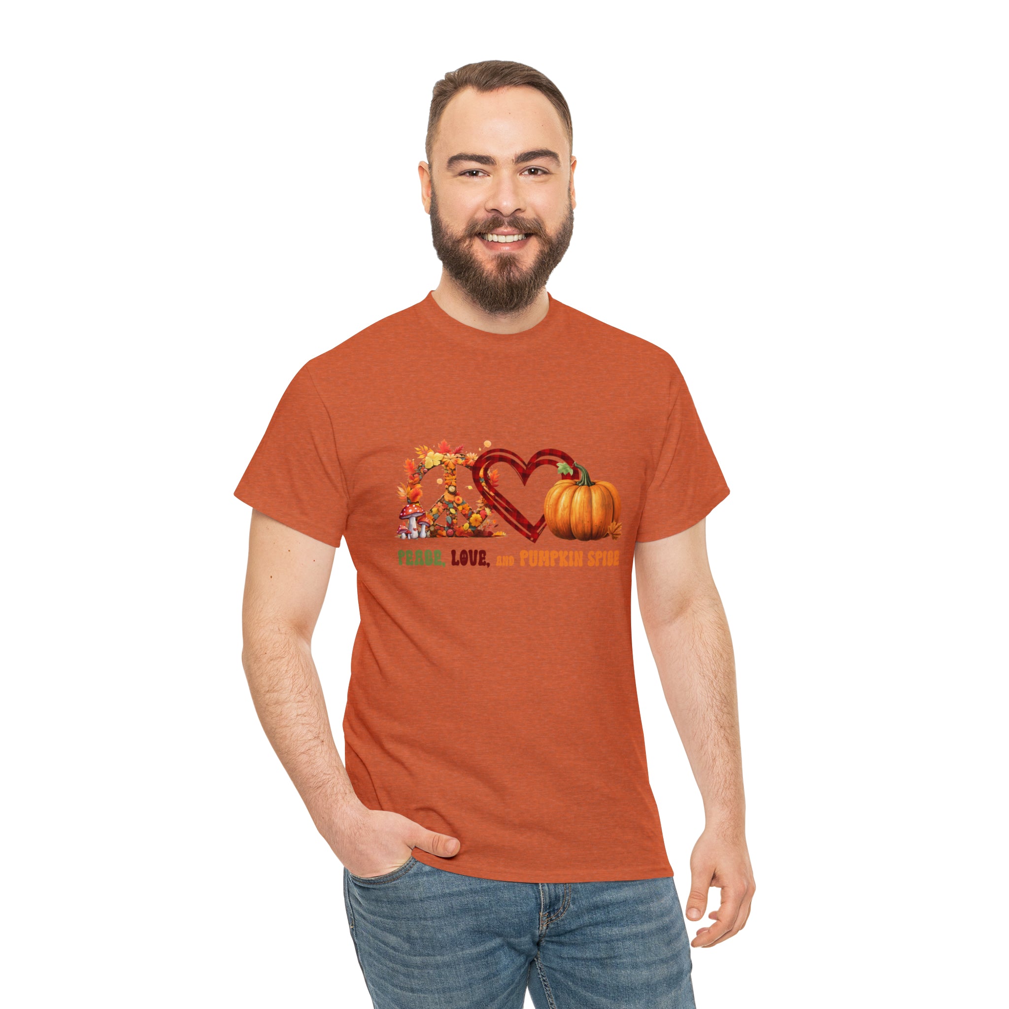 Hippie Peace, Love and Pumkin Spice Tee