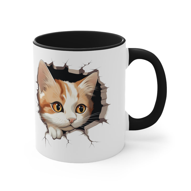 Peeking Cat Mug 1, 11oz