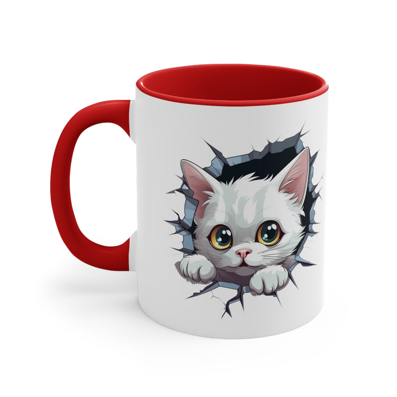 Peeking Cat Mug 10, 11oz