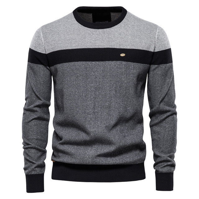 Spliced Cotton Men's Sweater - Carbone's Marketplace